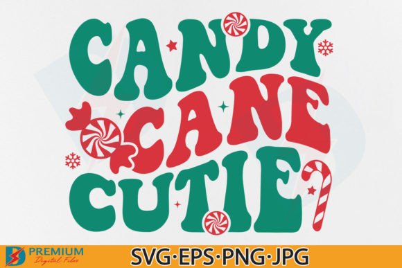 Candy Cane Cutie SVG Retro Christmas PNG