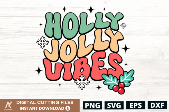 Holly Jolly Vibes Retro Groovy SVG Review
