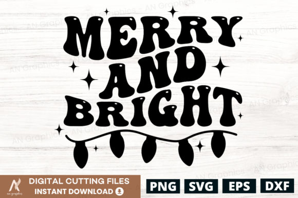 Merry and Bright - Christmas Retro Wavy
