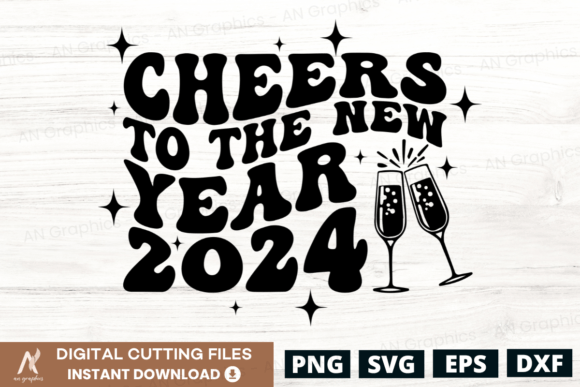 Review: Cheers to the New Year 2024 Wavy SVG