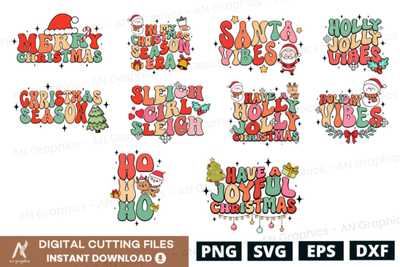 Reviewing 10 Christmas Retro Groovy SVG Bundle