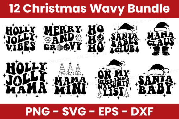 Reviewing 12 Christmas Retro Wavy SVG Bundle